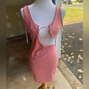 Fashion Nova Peach Pink Mini Dress